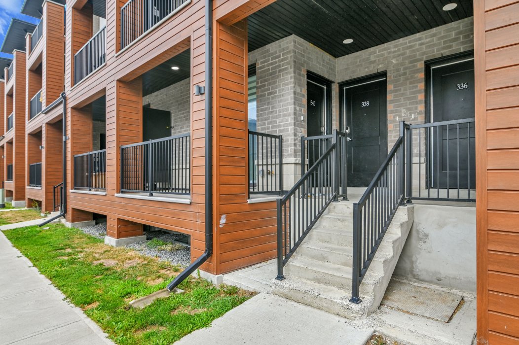 Front steps leading to the entrance of a 2-bedroom townhouse in the Stittsville neighborhood.