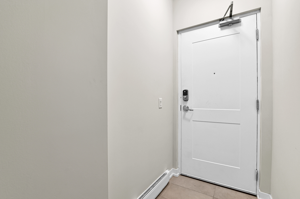 Front door of the unfurnished 2-bedroom townhouse in Kanata.