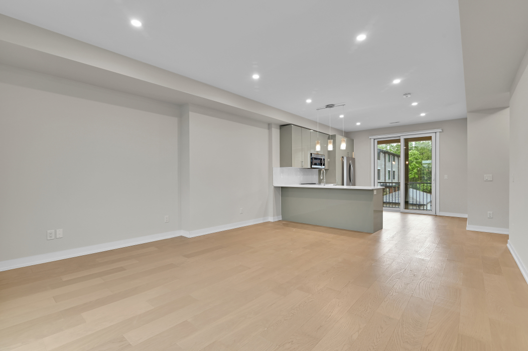 Dining room in the unfurnished 2-bedroom townhouse, Ottawa.