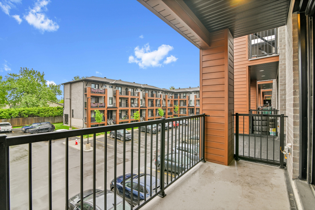 Exterior view of the balcony attached to the 2-bedroom townhouse.